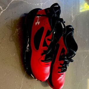 Under Armour Red and Black Kids Sneakers